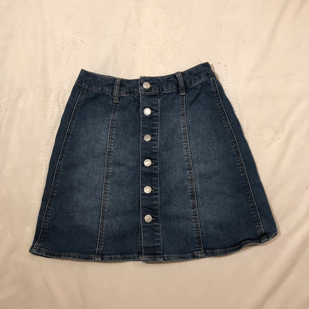 {Mossimo} denim high waist button front mini skirt - Picture 2 of 6